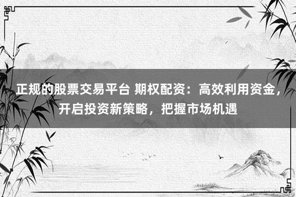 正规的股票交易平台 期权配资：高效利用资金，开启投资新策略，把握市场机遇