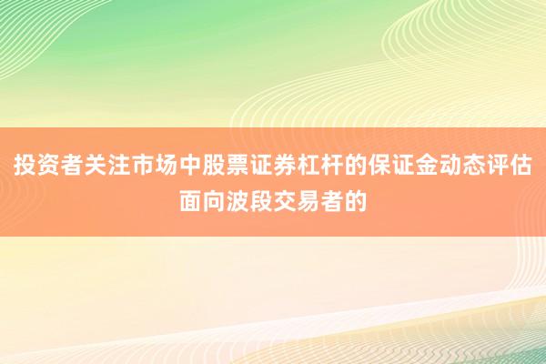 投资者关注市场中股票证券杠杆的保证金动态评估面向波段交易者的