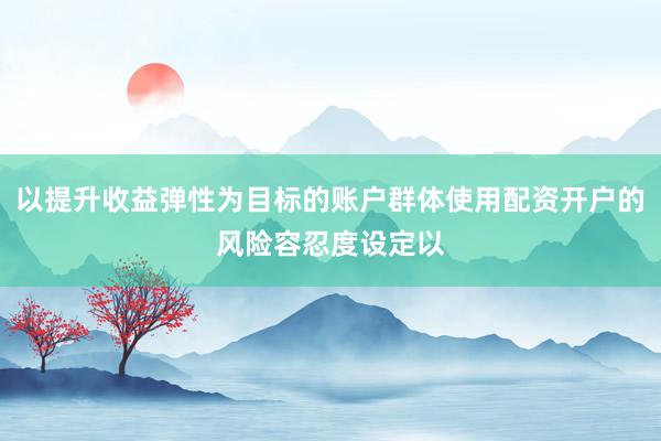 以提升收益弹性为目标的账户群体使用配资开户的风险容忍度设定以