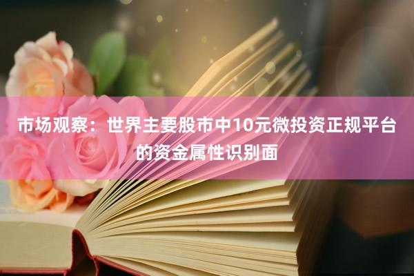 市场观察：世界主要股市中10元微投资正规平台的资金属性识别面