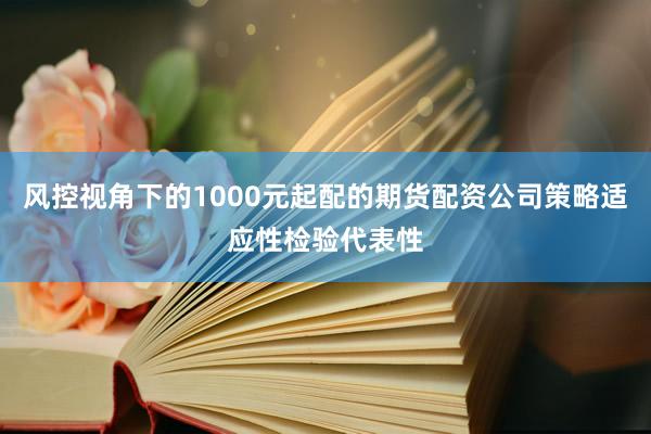 风控视角下的1000元起配的期货配资公司策略适应性检验代表性