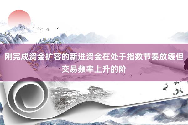 刚完成资金扩容的新进资金在处于指数节奏放缓但交易频率上升的阶