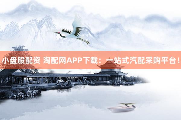 小盘股配资 淘配网APP下载：一站式汽配采购平台！