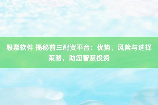股票软件 揭秘前三配资平台：优势、风险与选择策略，助您智慧投资