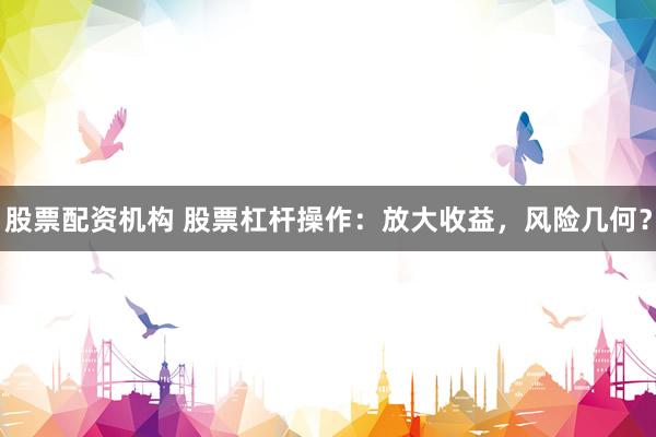 股票配资机构 股票杠杆操作：放大收益，风险几何？