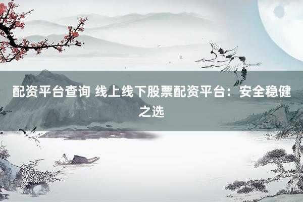 配资平台查询 线上线下股票配资平台：安全稳健之选
